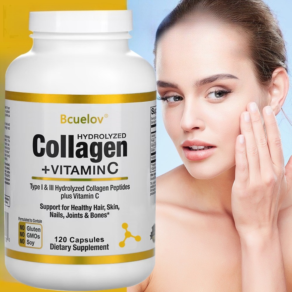 Vitamin C Powder - Hydrolysiertes Kollagen-Peptid-Nahrungsergänzungsmittel mit Vitamin C, Anti-Aging,