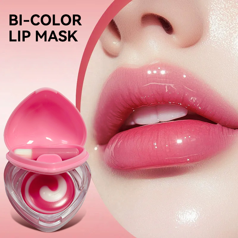 Skincare Pink - Luckgo Herz Doppelfarbige Lippenmaske: Verleiht Rosa-Töne