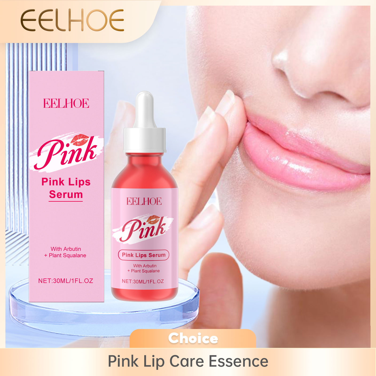 Skincare Pink - EELHOE Pink Lippenpflegeserum, entfernt abgestorbene Haut,