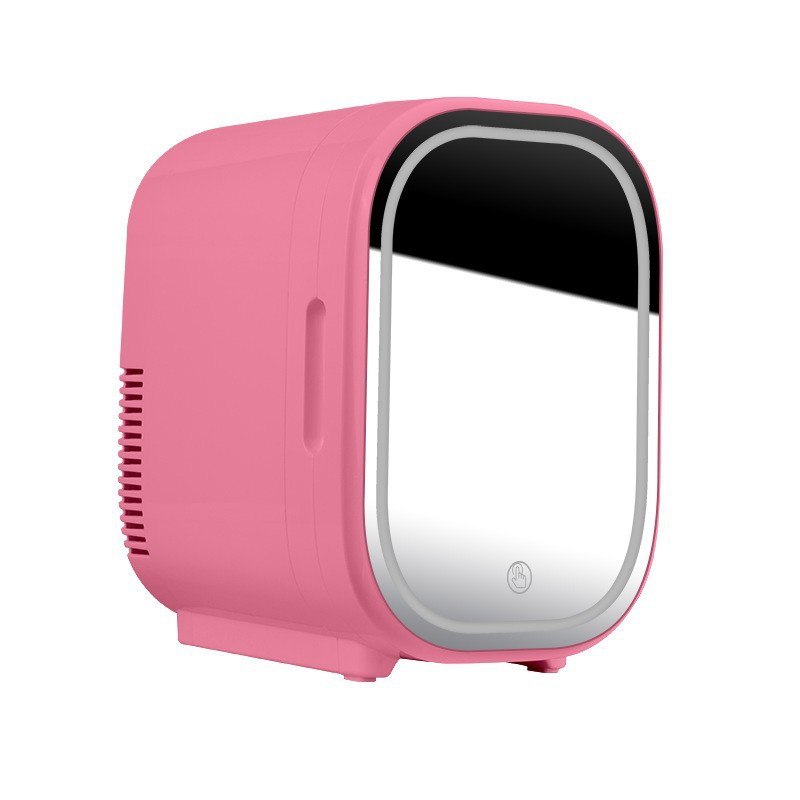 Skincare Pink - Tragbarer 8-Liter-Kosmetikkühlschrank – Mini-Schönheitskühler mit LED-Spiegel